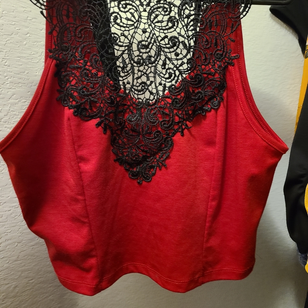 Red crop top